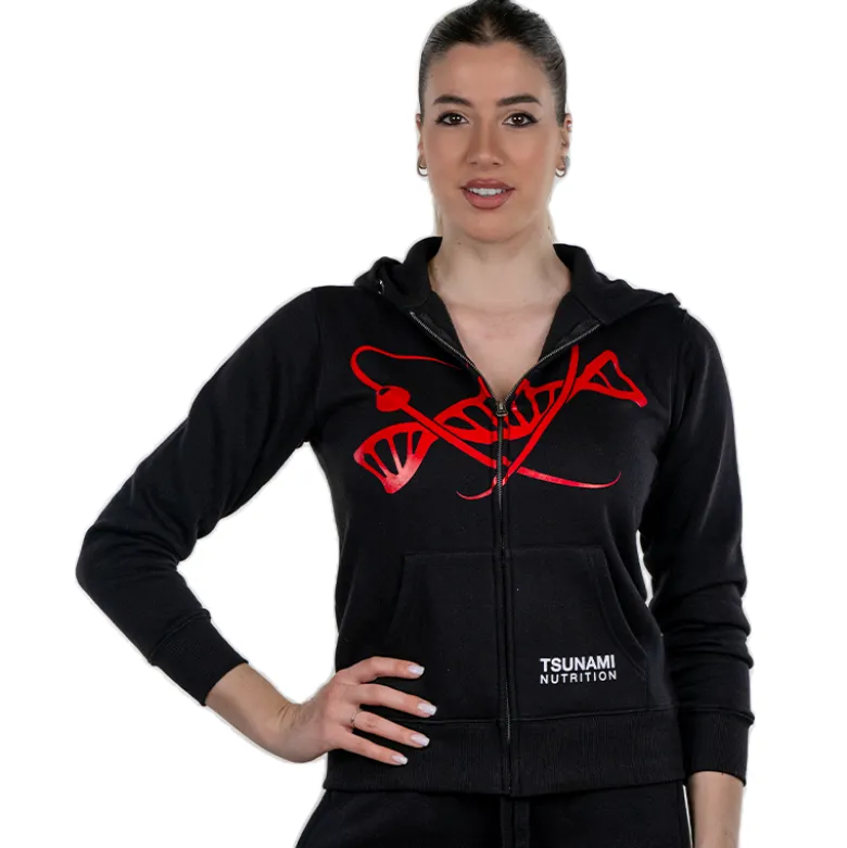Felpa Zip Official Donna Nera