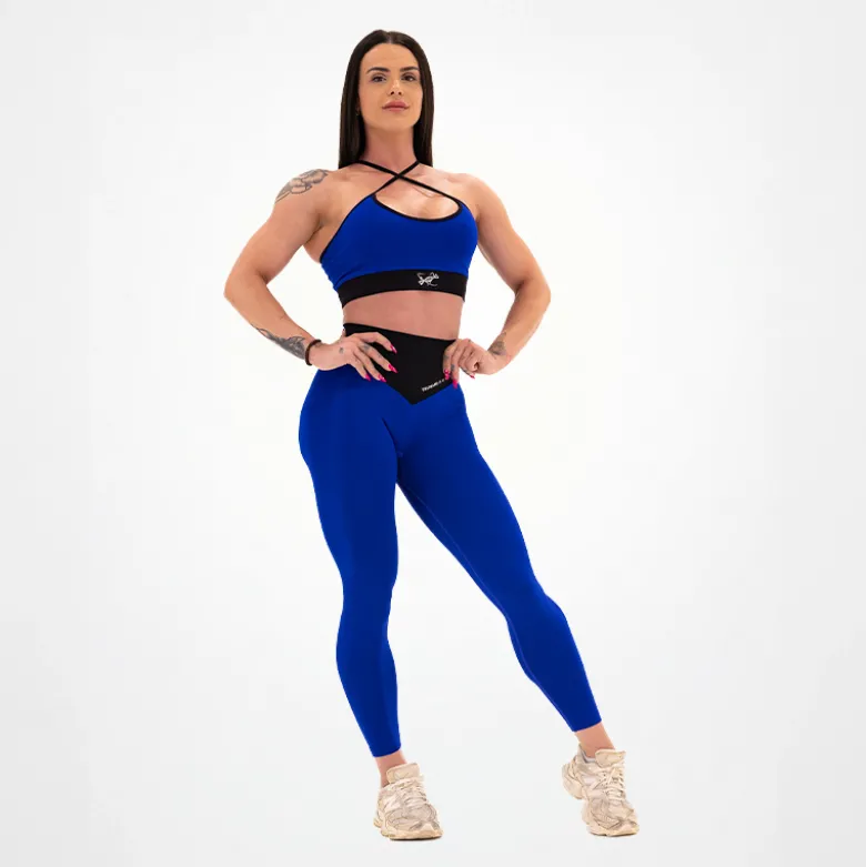 Leggings Seamless Donna Blu