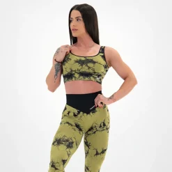 Leggings Seamless Donna Tie Dye Verde Militare