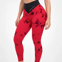 Leggings Seamless Donna Tie Dye Rosso