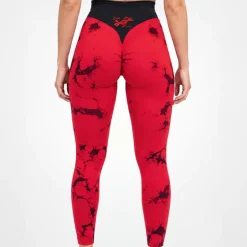 Leggings Seamless Donna Tie Dye Rosso