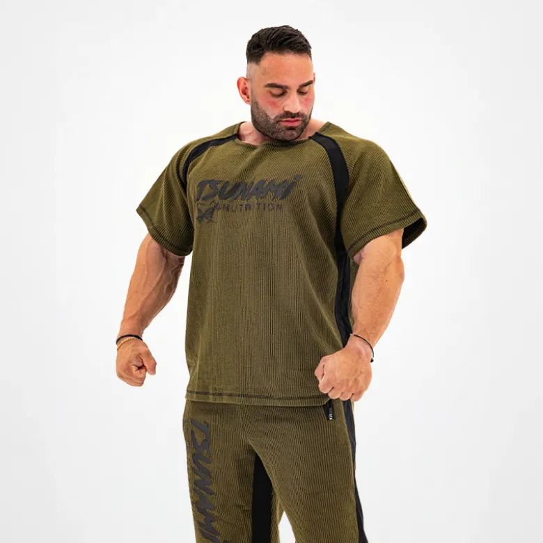 T-Shirt BB Oversize Golden Era Tsunami Verde Militare
