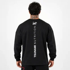 T-shirt Oversize manica lunga Tsunami Nera
